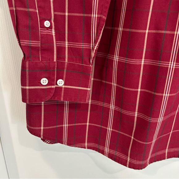 Dockers' Men's Long Sleeve Button Up Red Plaid Dress Shirt Sz L 16-16.5 Classic - Picture 9 of 12